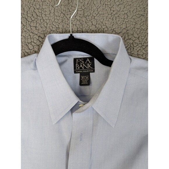Jos. A. Bank Dress Shirt Men's Blue Long Sleeve Size 16 1/2 - 34 Tailored Fit - Picture 4 of 12